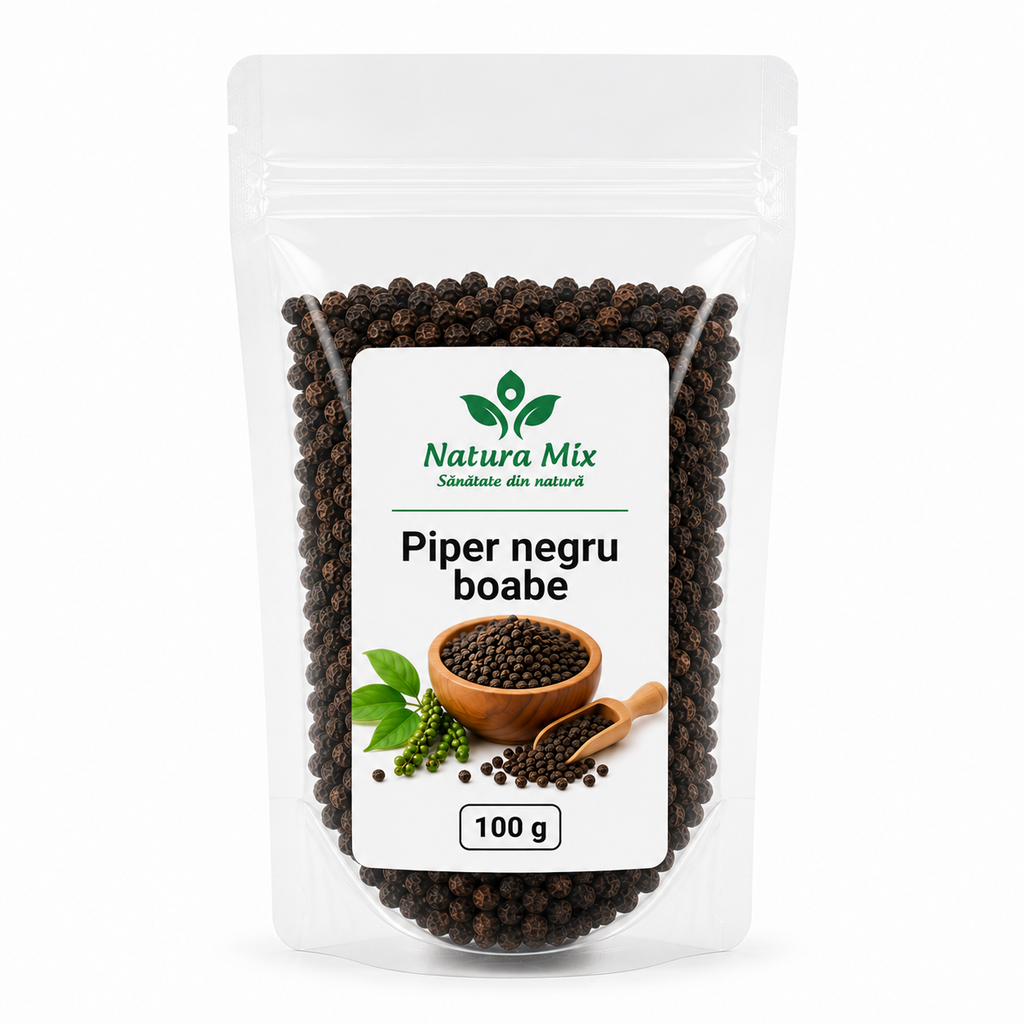 Piper negru boabe 100 g Piper negru boabe 100 g - imagine 1